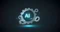 Artificial Intelligence Gears Concept: Empowering Digital Technology and Business Processes Royalty Free Stock Photo