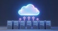 Secure Cloud Computing and Data Upload for Modern IT Professionals: Seamless Digital Storage Network Royalty Free Stock Photo