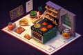 Isometric Cooking Adventure, Made with Generative AI