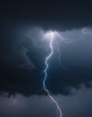 Dark and Moody Storm Cloud Background with Flashes of Dramatic Lightning Royalty Free Stock Photo