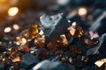 Diamond ore on a dark background close-up