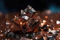 Diamond ore on a dark background close-up