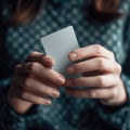 Ai generated. Deck of Playing cards mockup Playing cards in women's hands