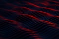 AI generated deep red and blue flowing wave patterns with glowing ridges creating a powerful futuristic abstract mood full of Royalty Free Stock Photo