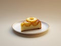 Delicious Pineapple Upside Down Cake Slice on White Plate Royalty Free Stock Photo