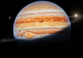 AI-generated depiction of a celestial scene. Jupiter, with its Royalty Free Stock Photo