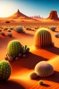 AI generated desert landscape with cacti