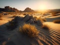 AI generated desert landscape at sunset
