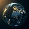AI-Generated Digital Rendering of Earth with Global Connectivity Royalty Free Stock Photo