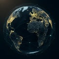 AI-Generated Digital Rendering of Earth with Global Connectivity Royalty Free Stock Photo