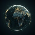 AI-Generated Digital Rendering of Earth with Global Connectivity Royalty Free Stock Photo