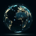 AI-Generated Digital Rendering of Earth with Global Connectivity Royalty Free Stock Photo