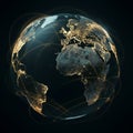 AI-Generated Digital Rendering of Earth with Global Connectivity Royalty Free Stock Photo