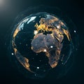 AI-Generated Digital Rendering of Earth with Global Connectivity Royalty Free Stock Photo