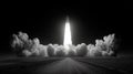 Dramatic Rocket Launch in Black and White Royalty Free Stock Photo