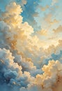 Golden Hour Clouds Illuminated By Warm Sunlight In Dreamy Sky Royalty Free Stock Photo