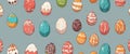 Dyeing Easter eggs with natural dye colors. Anime style Royalty Free Stock Photo