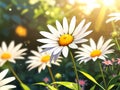 AI Generated Dynamic and Flowing Illustration of Daisy Flower at morning time. Royalty Free Stock Photo