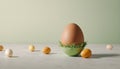 an egg sitting on top of a green egg cup Royalty Free Stock Photo
