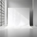 AI-generated Empty Studio with Large Window Royalty Free Stock Photo