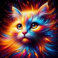 AI-generated: Exploding Colors Cat Royalty Free Stock Photo