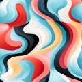 abstract shapes and patterns in a retro-inspired seamless design Op Art movement by AI generated