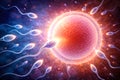 Reproductive Health Concept Showing Sperm Movement Toward Egg In Fertility Science Royalty Free Stock Photo