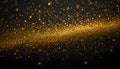 Sparkling Golden Particles Flowing Across A Dark Elegant Festive Background Royalty Free Stock Photo