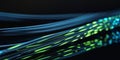 Fiber Optic Cable Technology Structure Illuminated on Black Background. Royalty Free Stock Photo