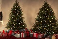 AI-generated fir trees with gifts under them