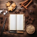 Preparation to baking christmas ginger cookies - flatlay