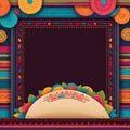 a colorful picture of a taco with abstract colorful taco theme party invitation Royalty Free Stock Photo