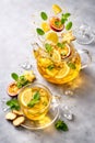 Fresh Citrus Herbal Tea With Lemon Mint And Dynamic Splash Composition Royalty Free Stock Photo