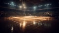 professional basketball arena with floodlights and lights Royalty Free Stock Photo