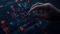AI-generated Futuristic Digital Interface Interaction Royalty Free Stock Photo
