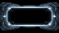 AI Generated Futuristic Sci Fi HUD Interface Frame with Glowing Border Royalty Free Stock Photo