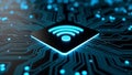 AI generated Ai generate Wireless Technology and WiFi Network Concept on Digital Circuit Board Royalty Free Stock Photo