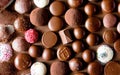 Ai Generated, Generative Ai, high angle view various kind of colorful chocolate cacao candies, mixed flavor, bitter and milk and