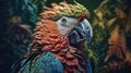 AI Generated. Generative AI. Realistic Parrot bird. Can be used for decoration. Graphic Art Illustration