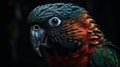 AI Generated. Generative AI. Realistic Parrot bird. Can be used for decoration. Graphic Art Illustration