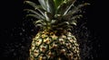 AI Generated. Generative AI. Realistic pineapple set. Can be used for decocation. Monochrome Illustration Royalty Free Stock Photo