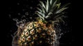 AI Generated. Generative AI. Realistic pineapple set. Can be used for decocation. Monochrome Illustration Royalty Free Stock Photo