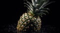 AI Generated. Generative AI. Realistic pineapple set. Can be used for decocation. Monochrome Illustration Royalty Free Stock Photo