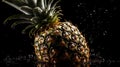 AI Generated. Generative AI. Realistic pineapple set. Can be used for decocation. Monochrome Illustration Royalty Free Stock Photo