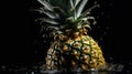 AI Generated. Generative AI. Realistic pineapple set. Can be used for decocation. Monochrome Illustration Royalty Free Stock Photo