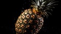 AI Generated. Generative AI. Realistic pineapple set. Can be used for decocation. Monochrome Illustration Royalty Free Stock Photo