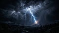 Dramatic Stormy Sky with Lightning Bolts Illustration Royalty Free Stock Photo