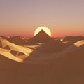 AI-Generated Geometric Polygon Desert With Infinite Patterned Dunes Royalty Free Stock Photo