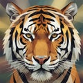 Geometric triangles pattern art - A Tiger Face Royalty Free Stock Photo