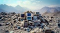 AI-Generated Gigantic Mountain of E-Waste